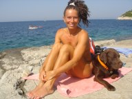 Suzy with Zeus, Vis, Croatia