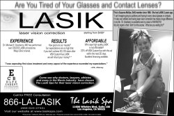 Lasik Spa Ad in the Backstage West